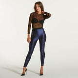 Elisabetta Franchi leggings in lycra lucida blu