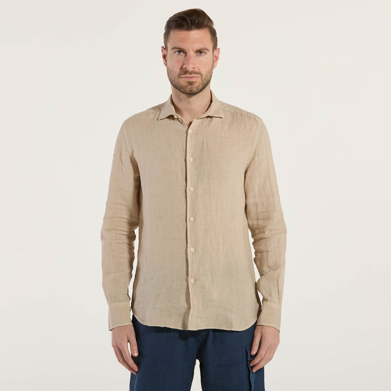 Mc2 St.Barth camicia pamplona in lino beige