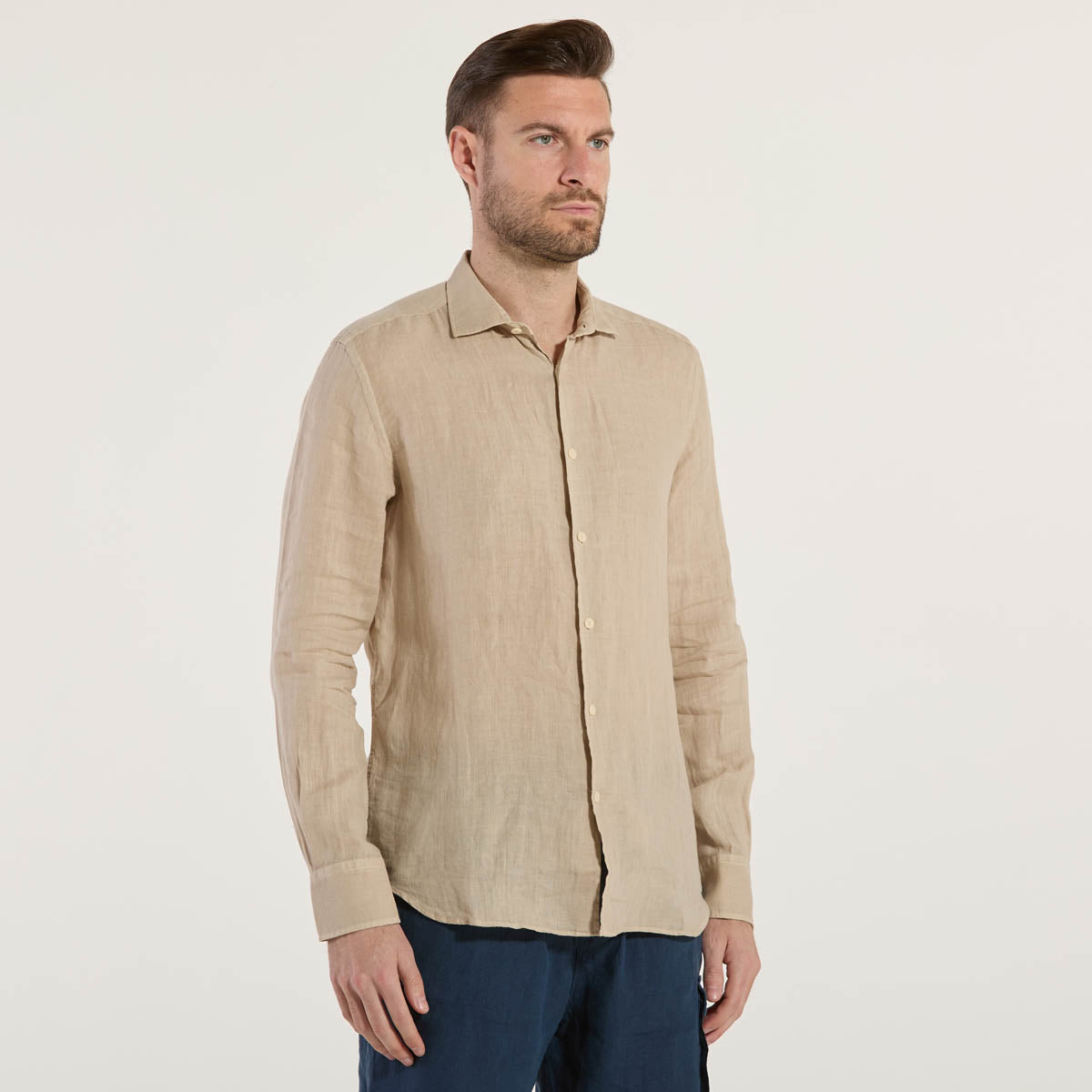 Mc2 St.Barth camicia pamplona in lino beige