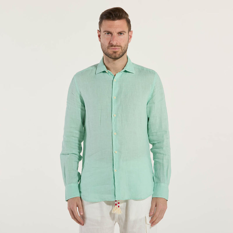 Mc2 St.Barth camicia pamplona in lino verde