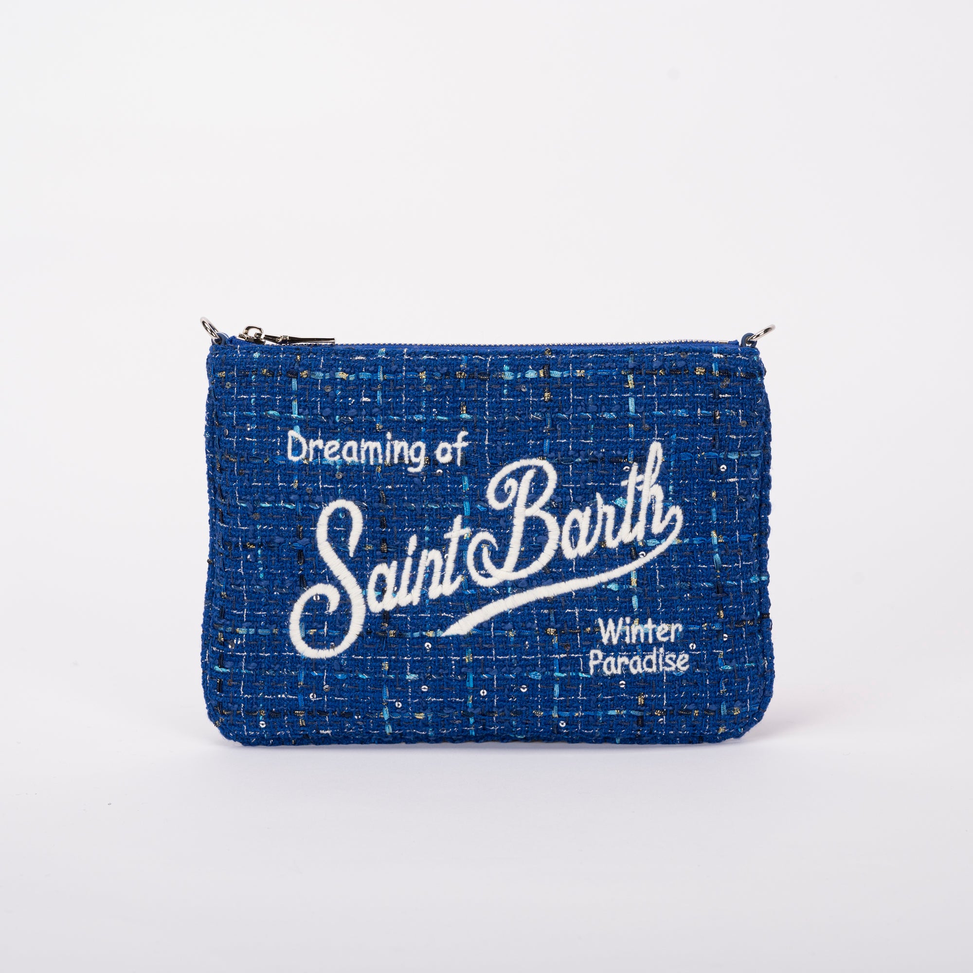 Mc2 Saint Barth pochette parisienne tweed blu