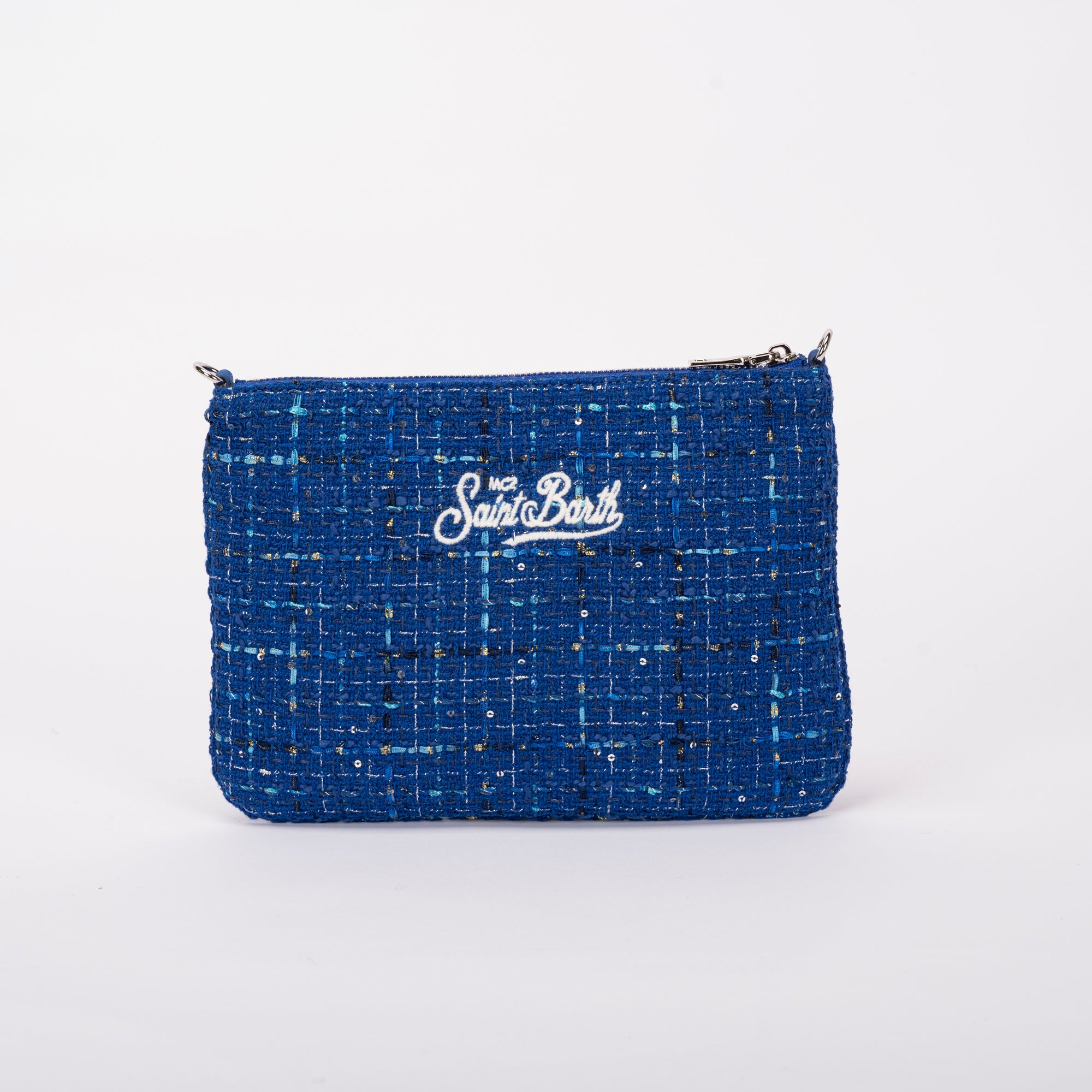 Mc2 Saint Barth pochette parisienne tweed blu