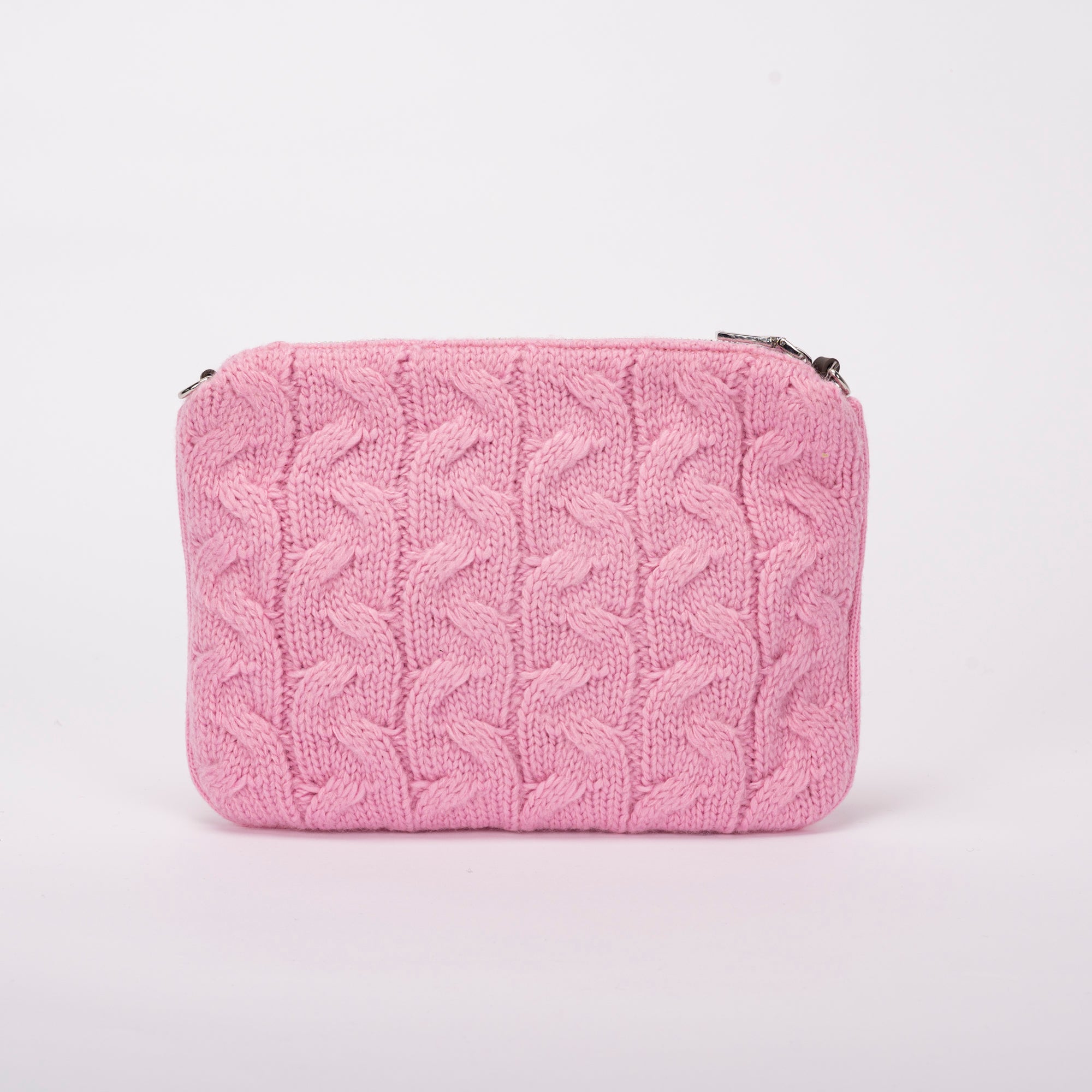 Mc2 Saint Barth pochette braid tricot rosa strass