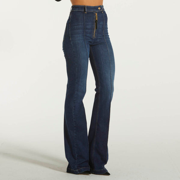 Elisabetta Franchi jeans a zampa in cotone stretch