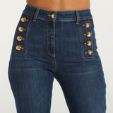 Elisabetta Franchi jeans a zampa in cotone stretch