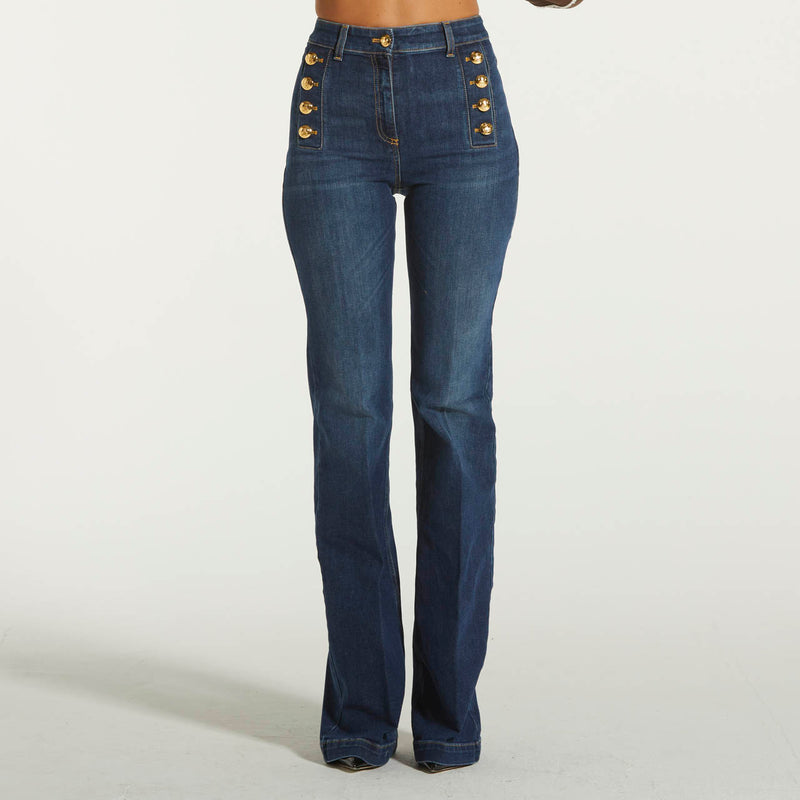 Elisabetta Franchi jeans a zampa in cotone stretch