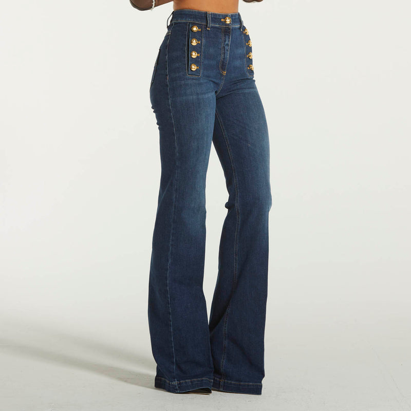 Elisabetta Franchi jeans a zampa in cotone stretch