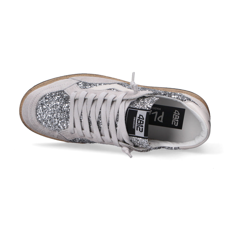 4B12 sneaker playnew glitter argento