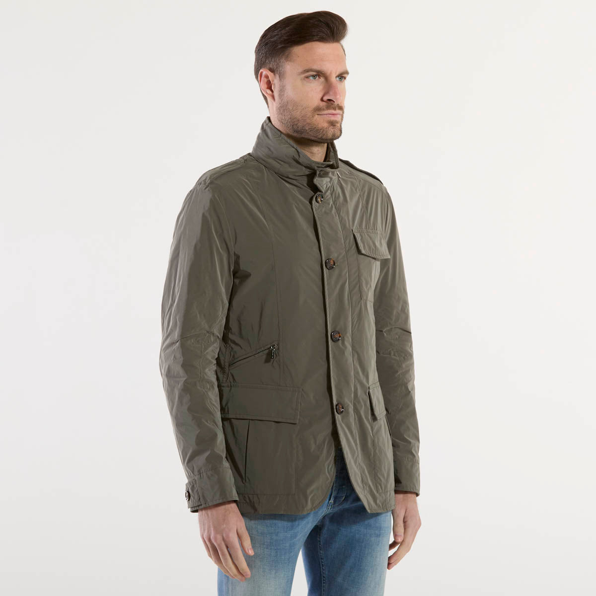 Moorer field jacket tessuto verde