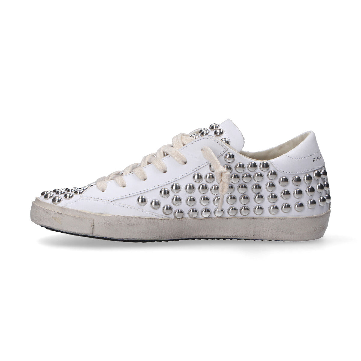 Philippe Model sneaker Paris bianca con borchie