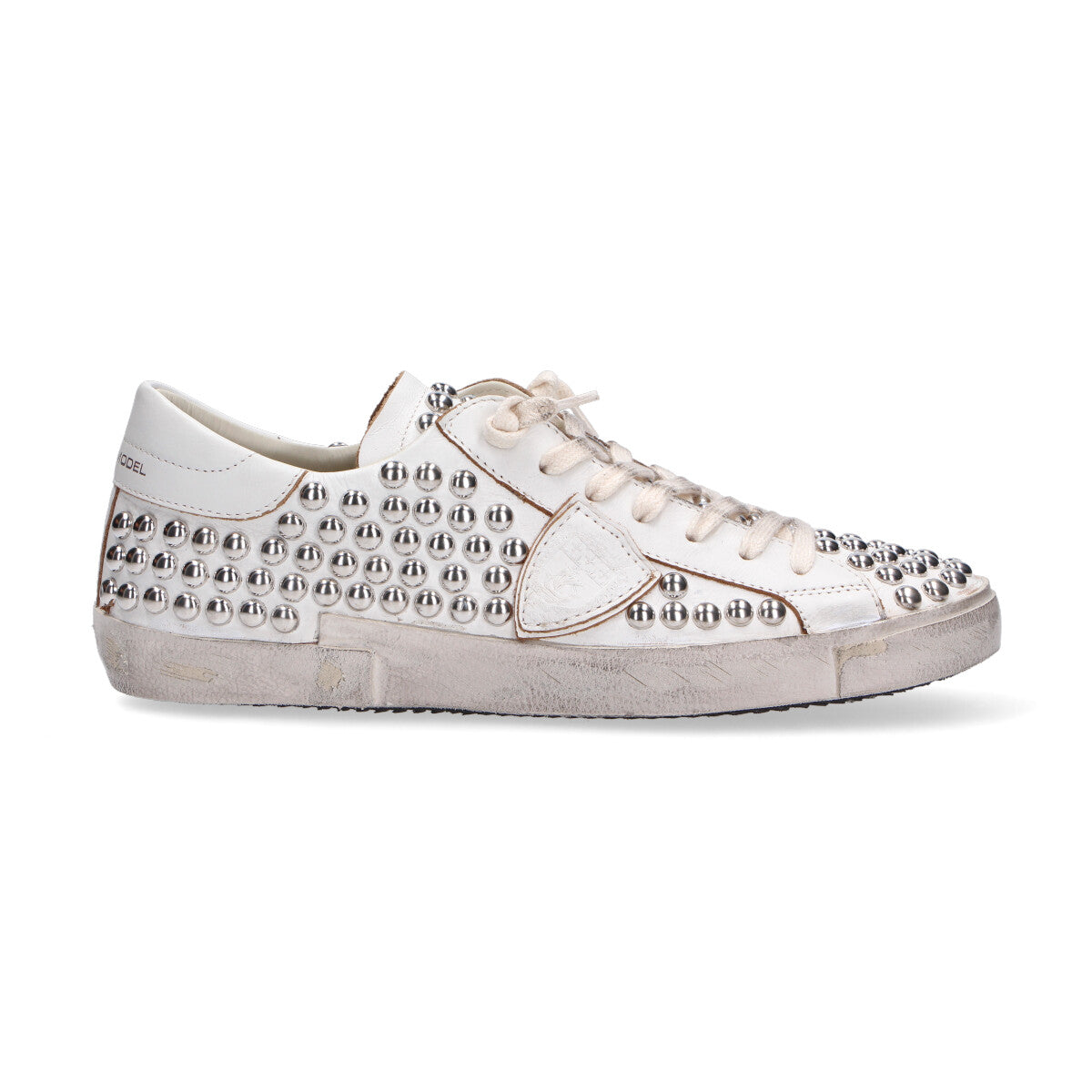 Philippe Model sneaker Paris bianca con borchie