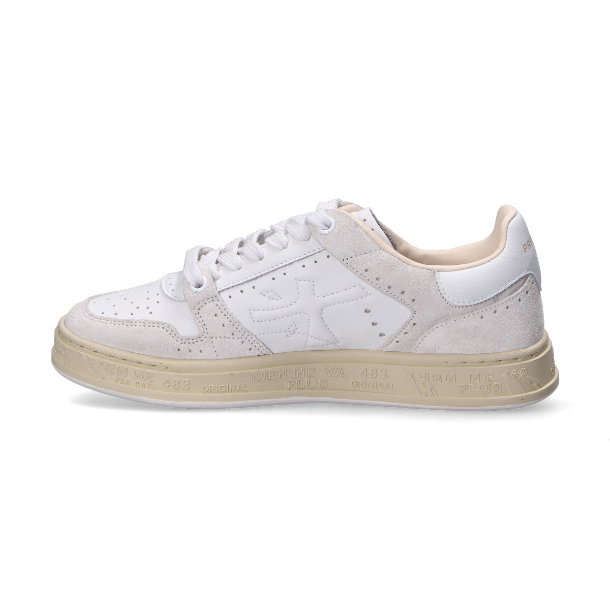 Premiata sneaker quinn pelle bianca rosa