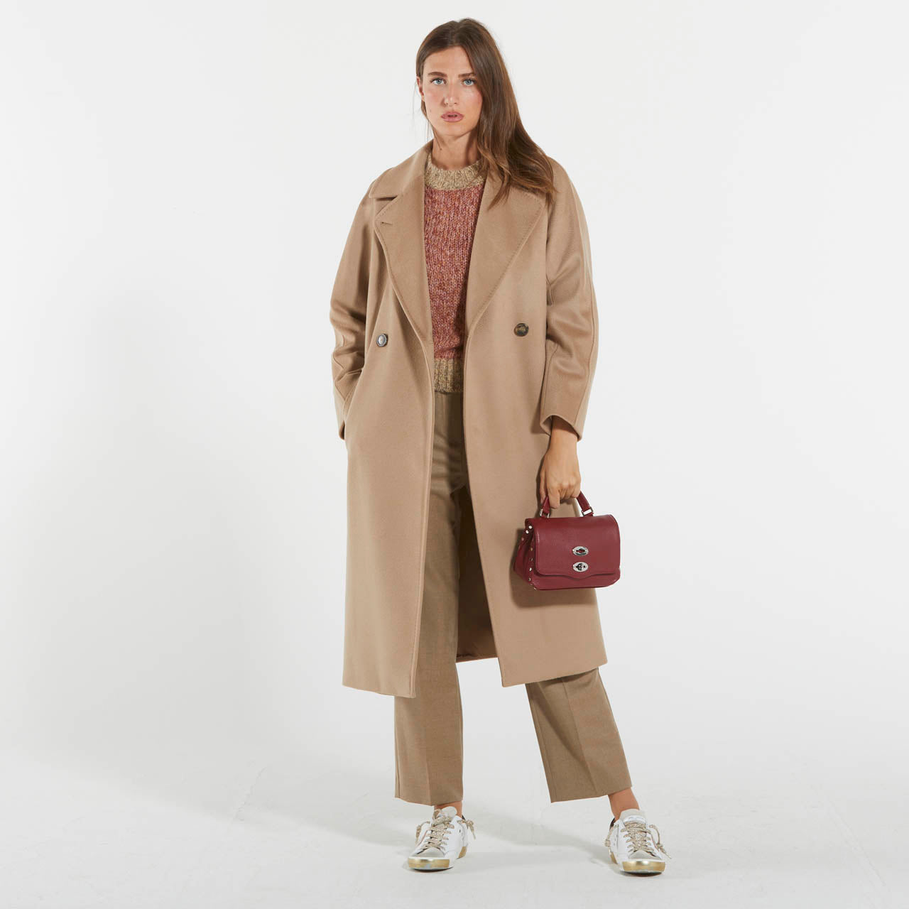 Max Mara cappotto cammello in lana con cintura