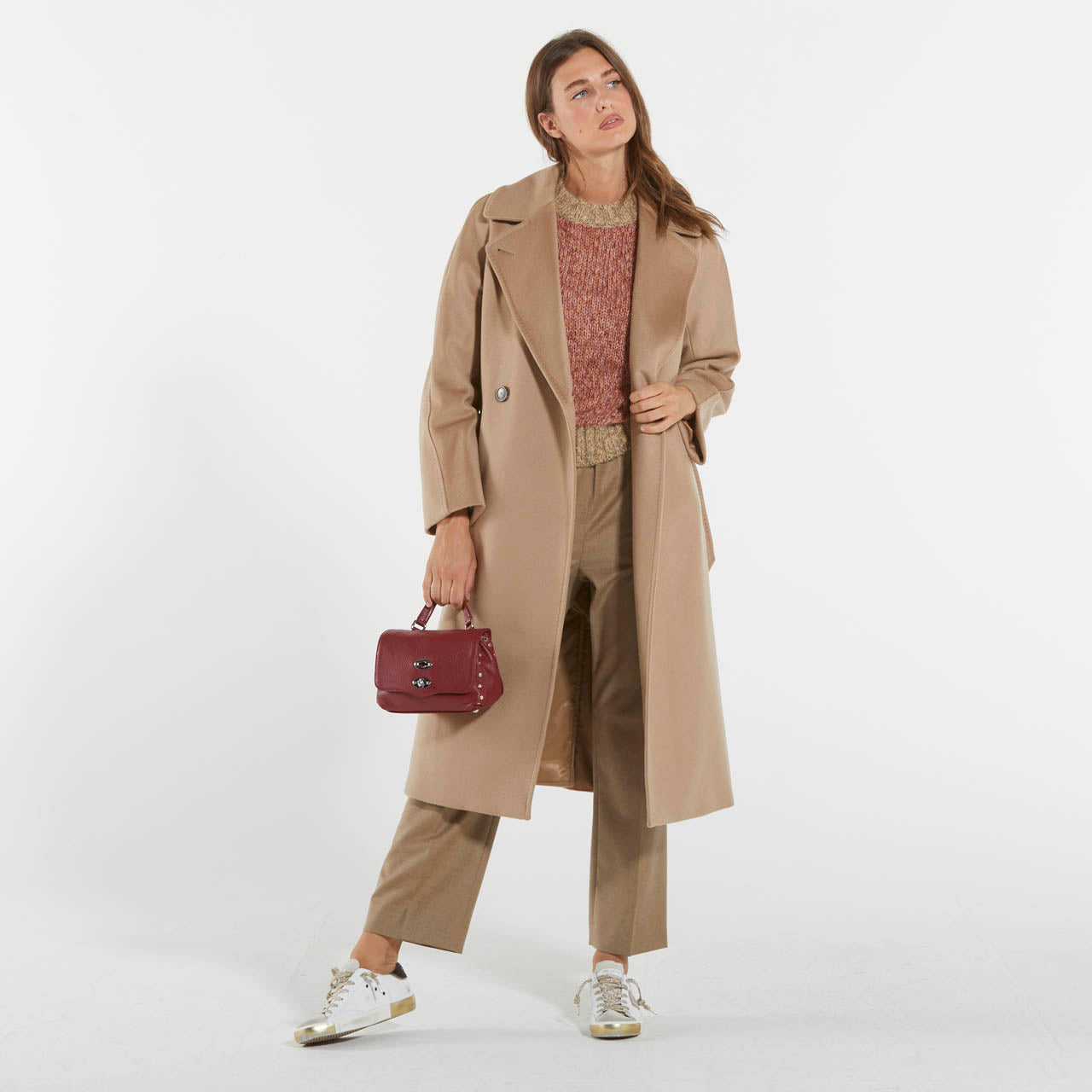 Max Mara cappotto cammello in lana con cintura