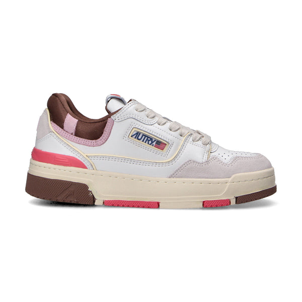 Autry Sneaker CLC in pelle bianca,marrone e rosa