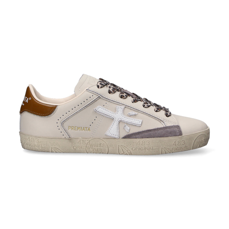 Premiata sneaker Steven beige animalier