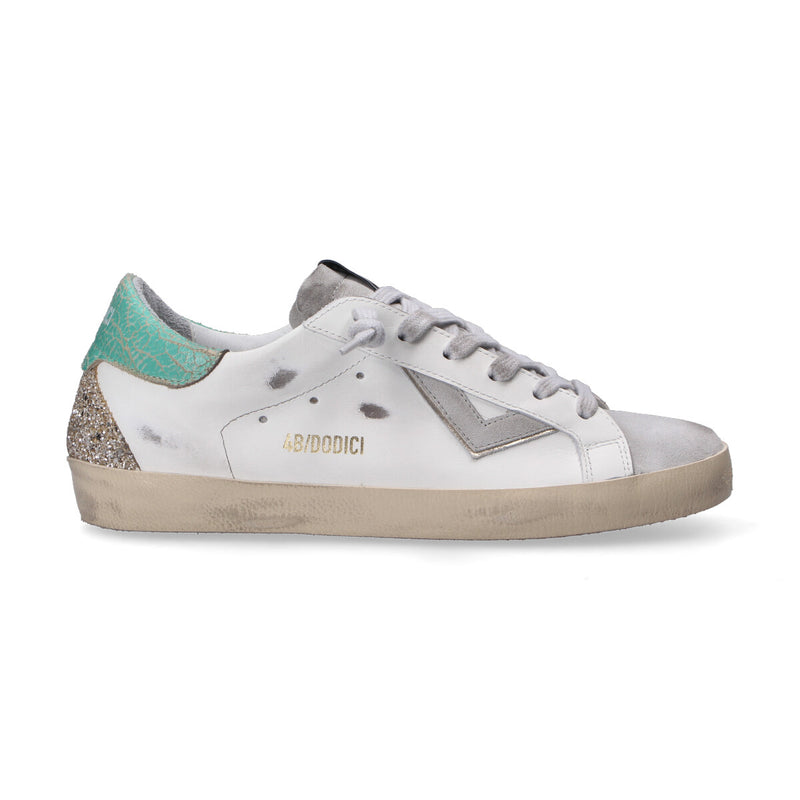 4B12 sneaker Suprime pelle bianca cracked tiffany