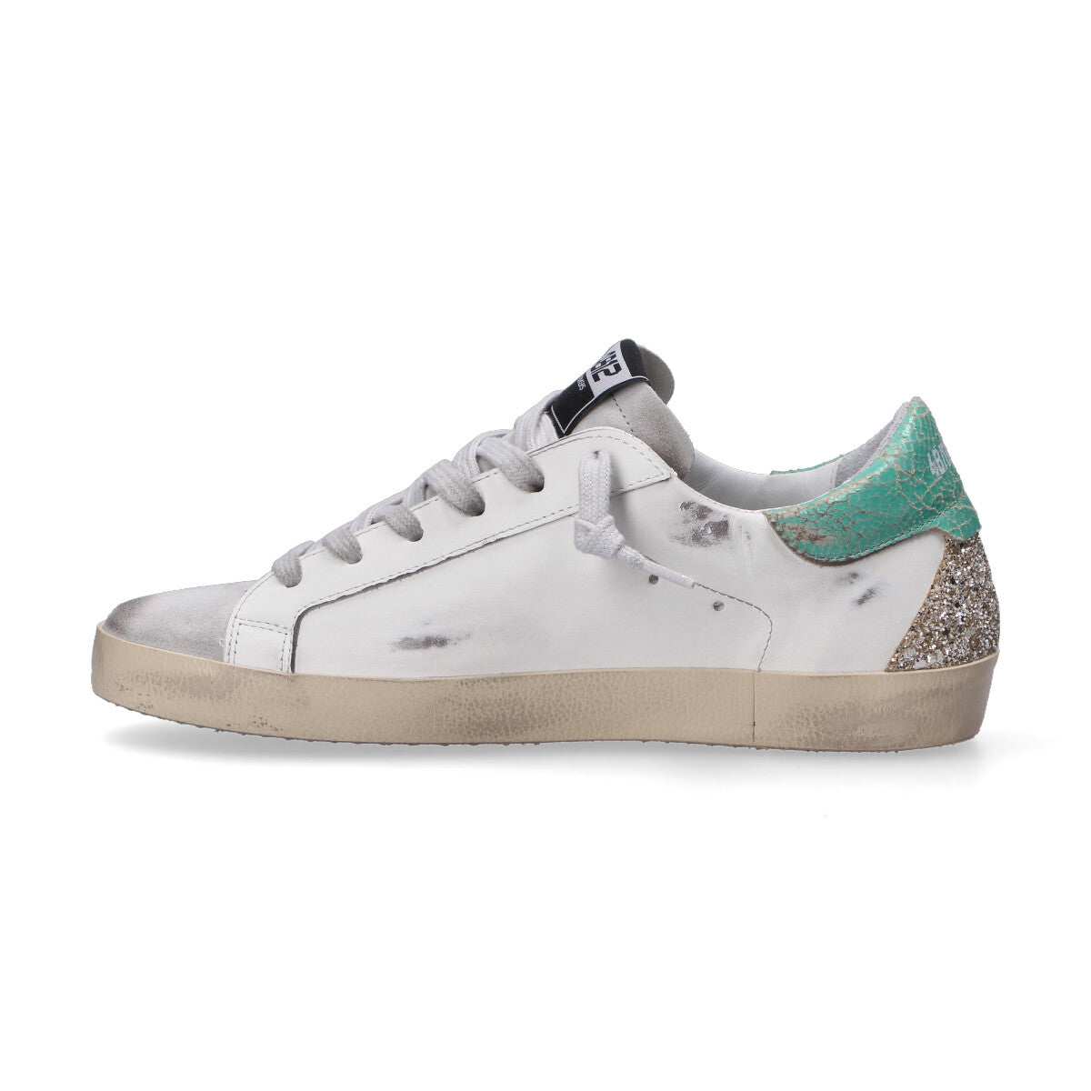 4B12 sneaker Suprime pelle bianca cracked tiffany