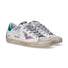 4B12 sneaker Suprime pelle bianca turchese glitter