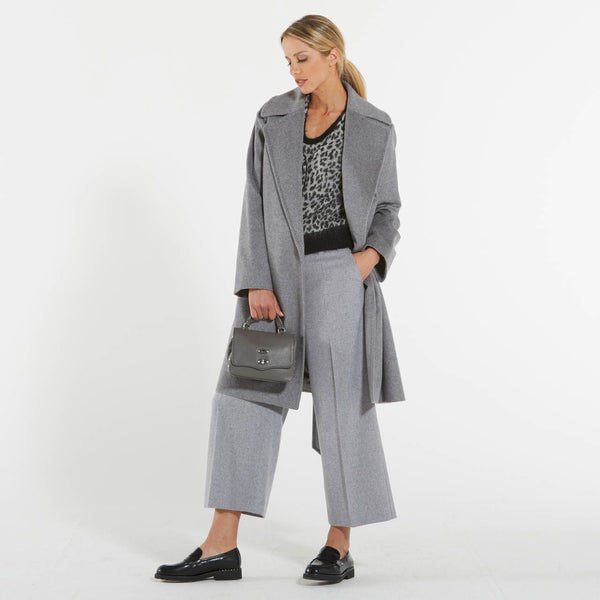 Max Mara cappotto corto grigio a vestaglia