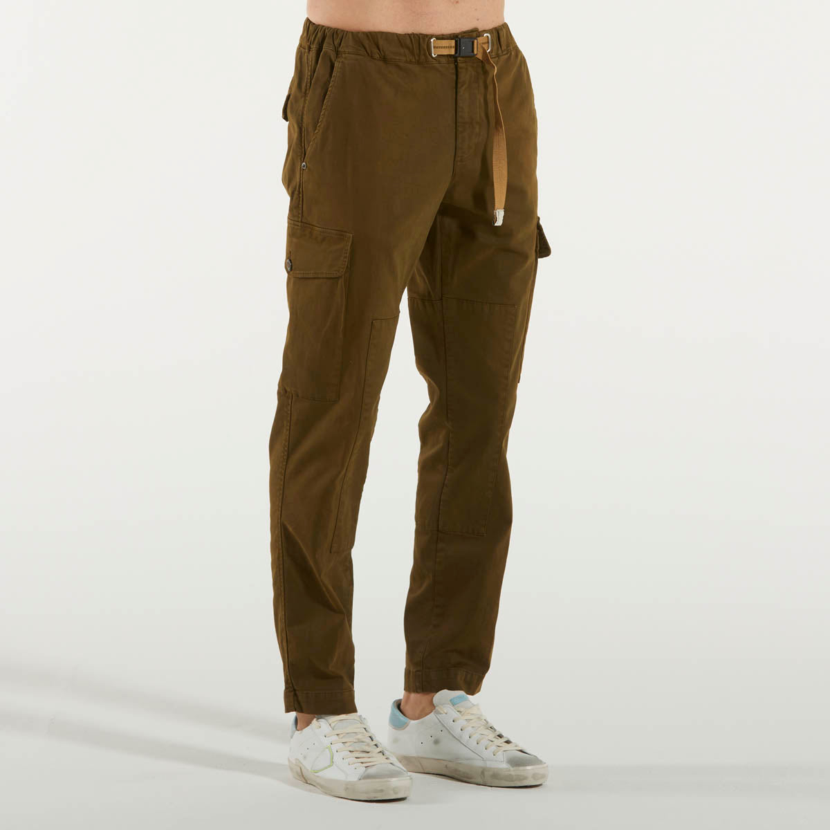 White Sand pantalone tessuto verde militare cargo