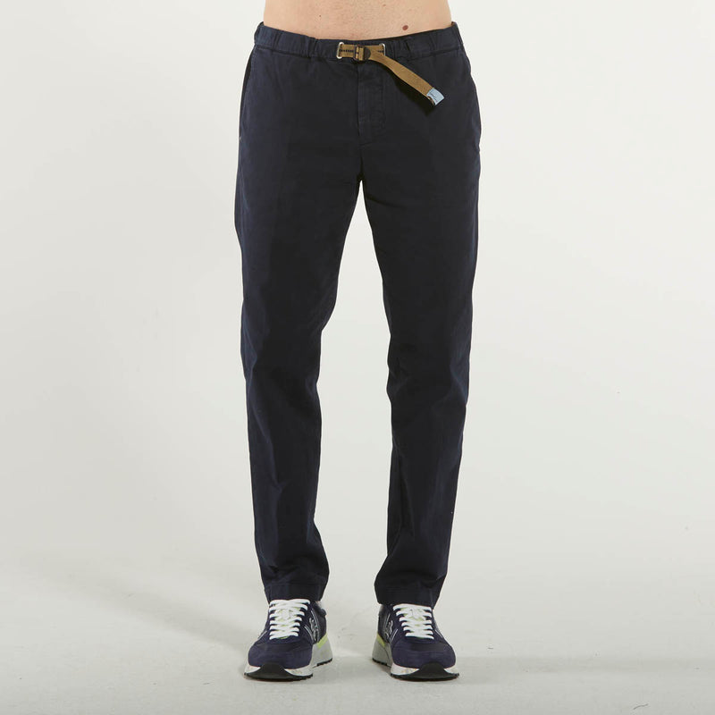 White Sand pantalone tessuto blu navy