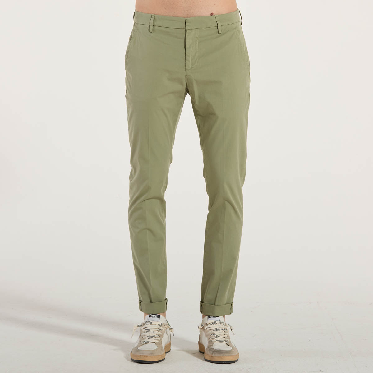 Dondup pantalone chino gaubert tessuto verde