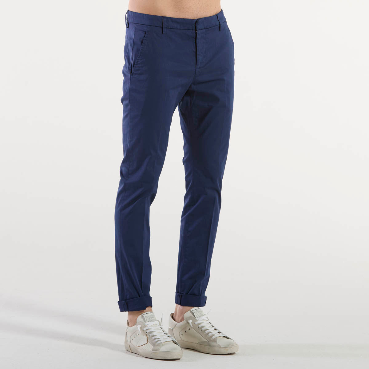 Dondup pantalone chino gaubert tessuto bluette