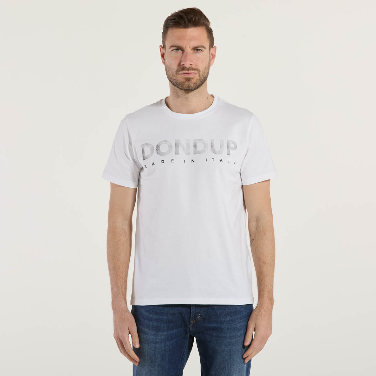 Dondup t-shirt logata in cotone bianca