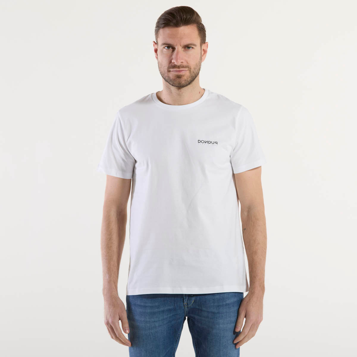 Dondup t-shirt logo in cotone bianca