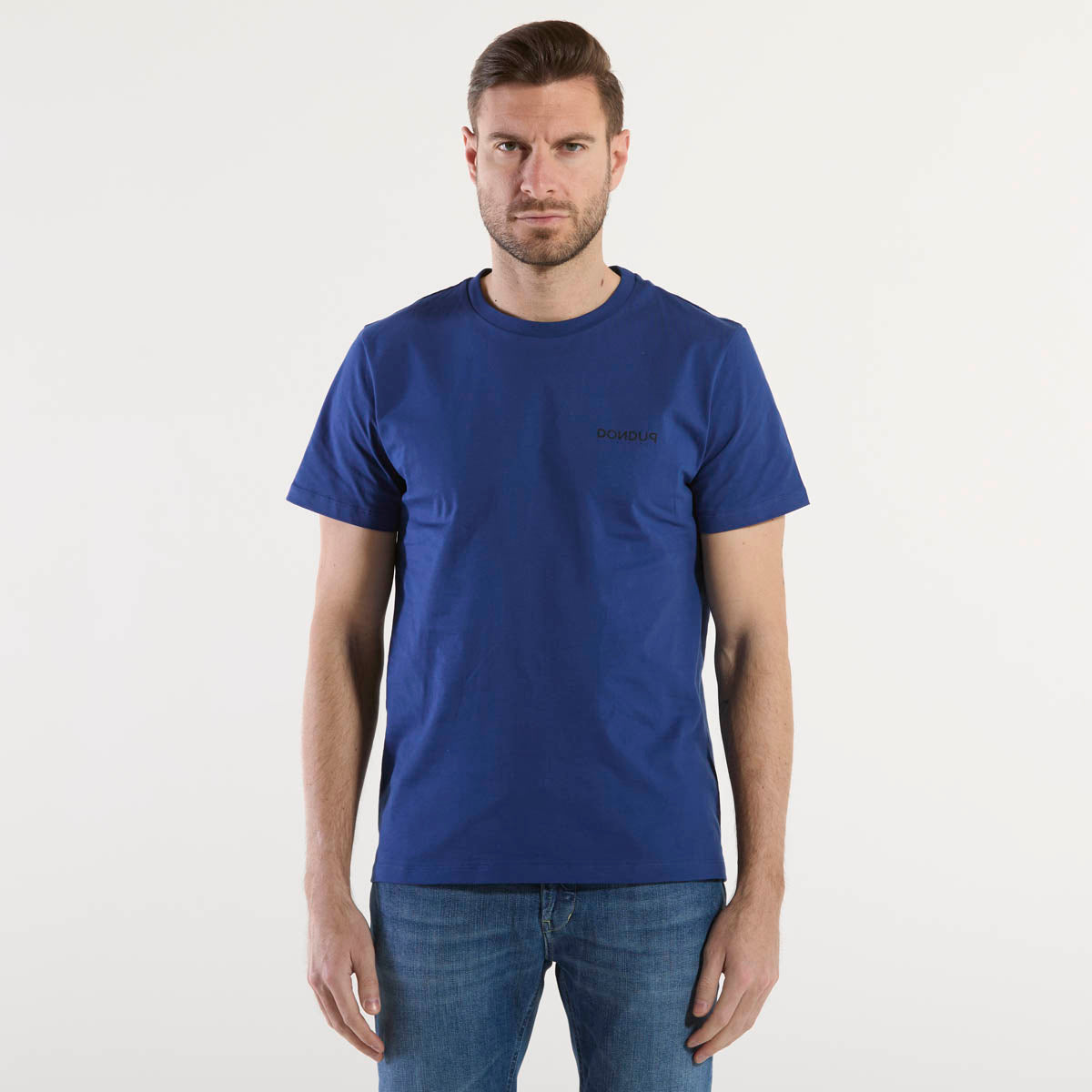 Dondup t-shirt logo in cotone bluette