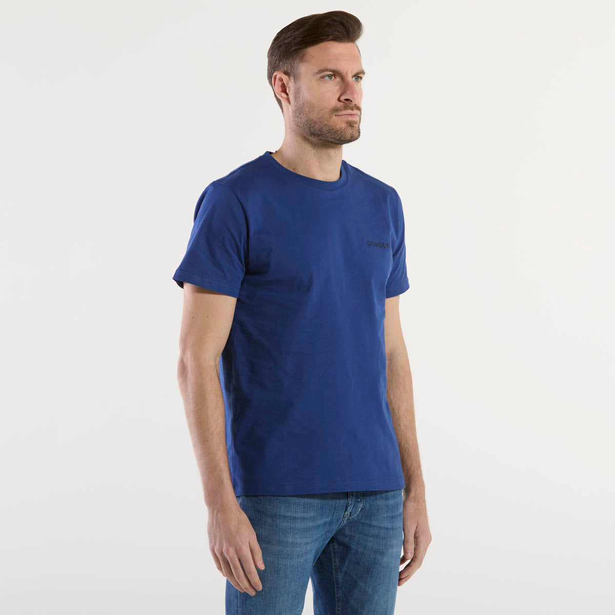 Dondup t-shirt logo in cotone bluette