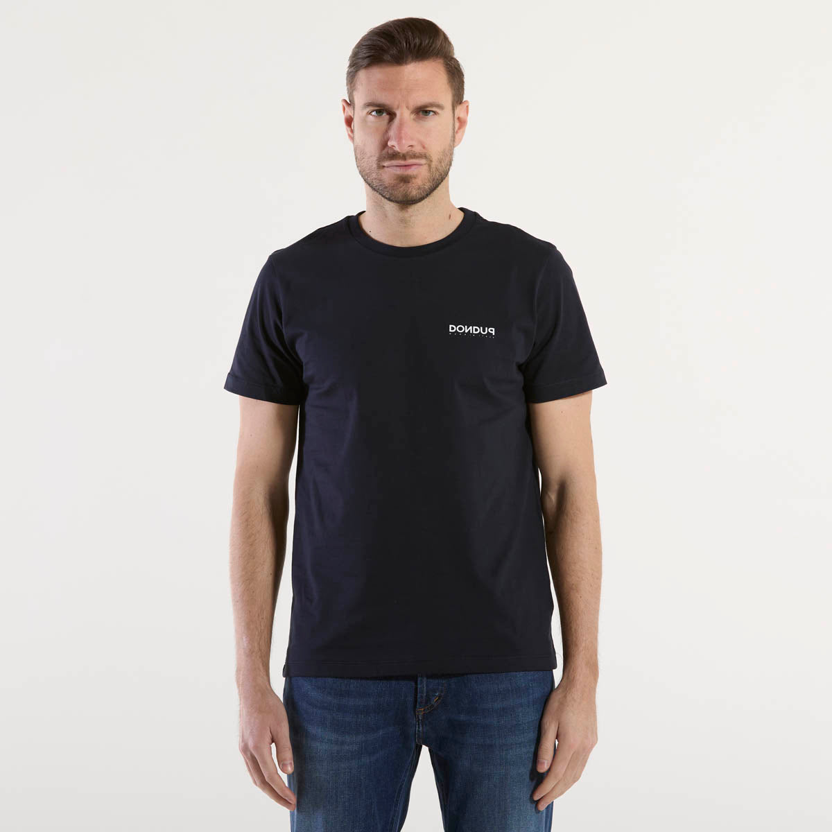 Dondup t-shirt logo in cotone blu scuro