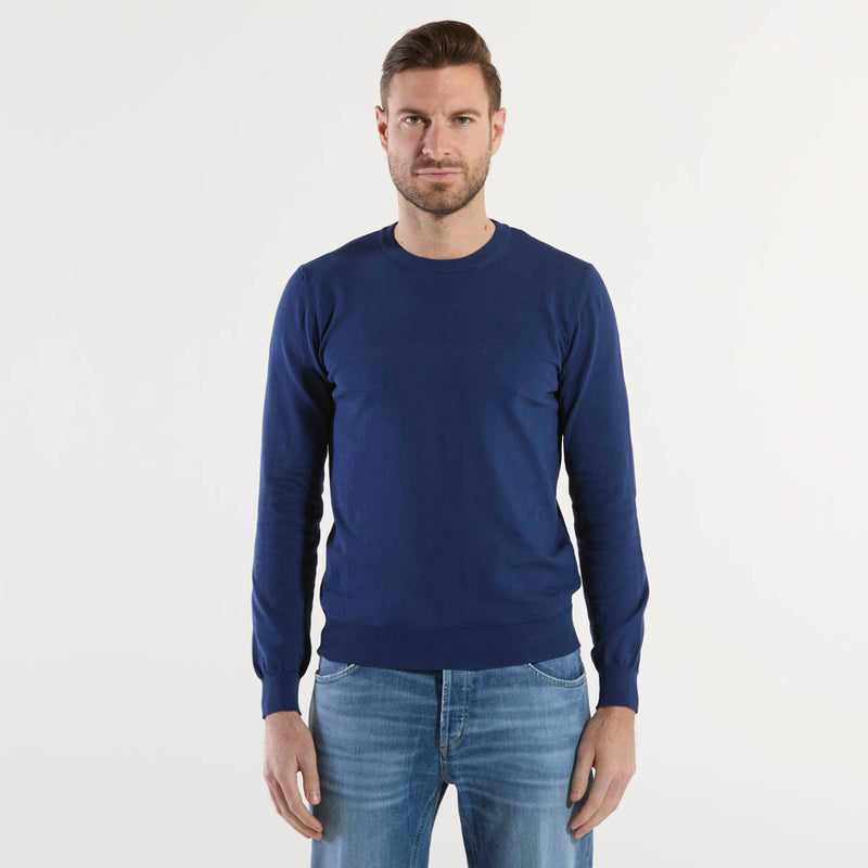 Dondup maglione girocollo tessuto bluette