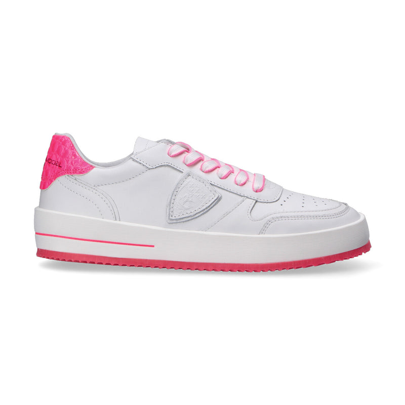 Philippe Model sneaker Nice bianca fucsia