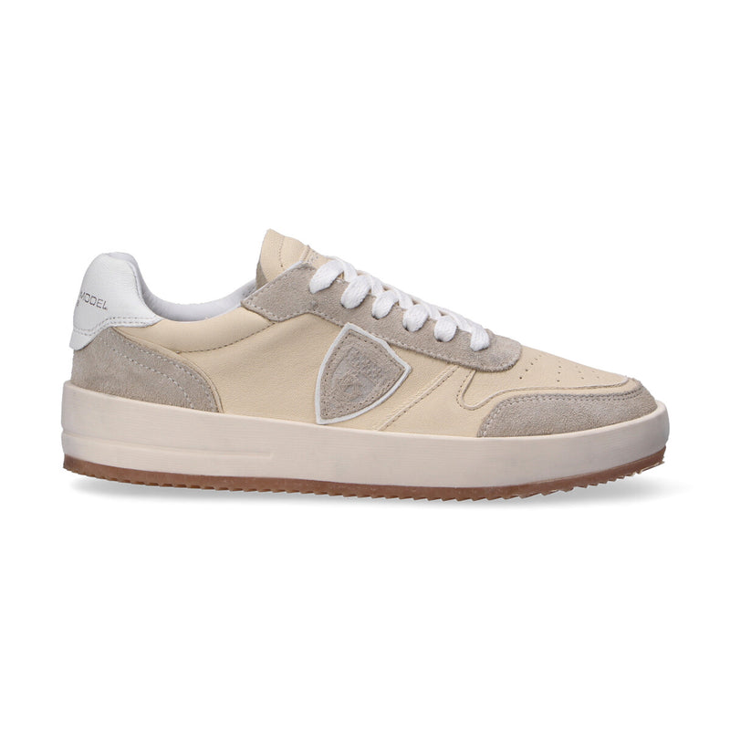 Philippe Model sneaker Nice pelle bianco beige