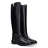 Va Roma 15 stivale biker v argento pelle nera