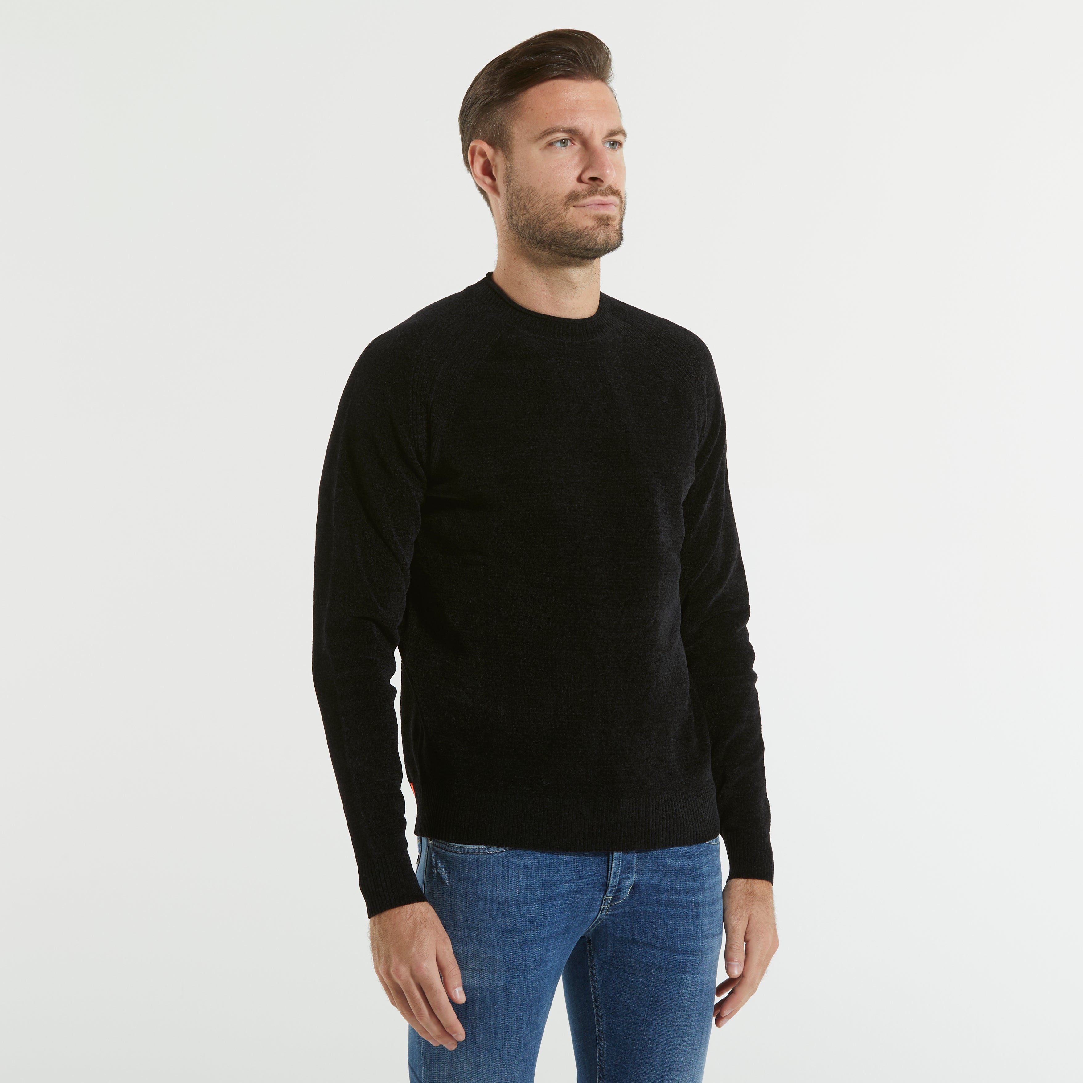 RRD maglione girocollo in velluto nero