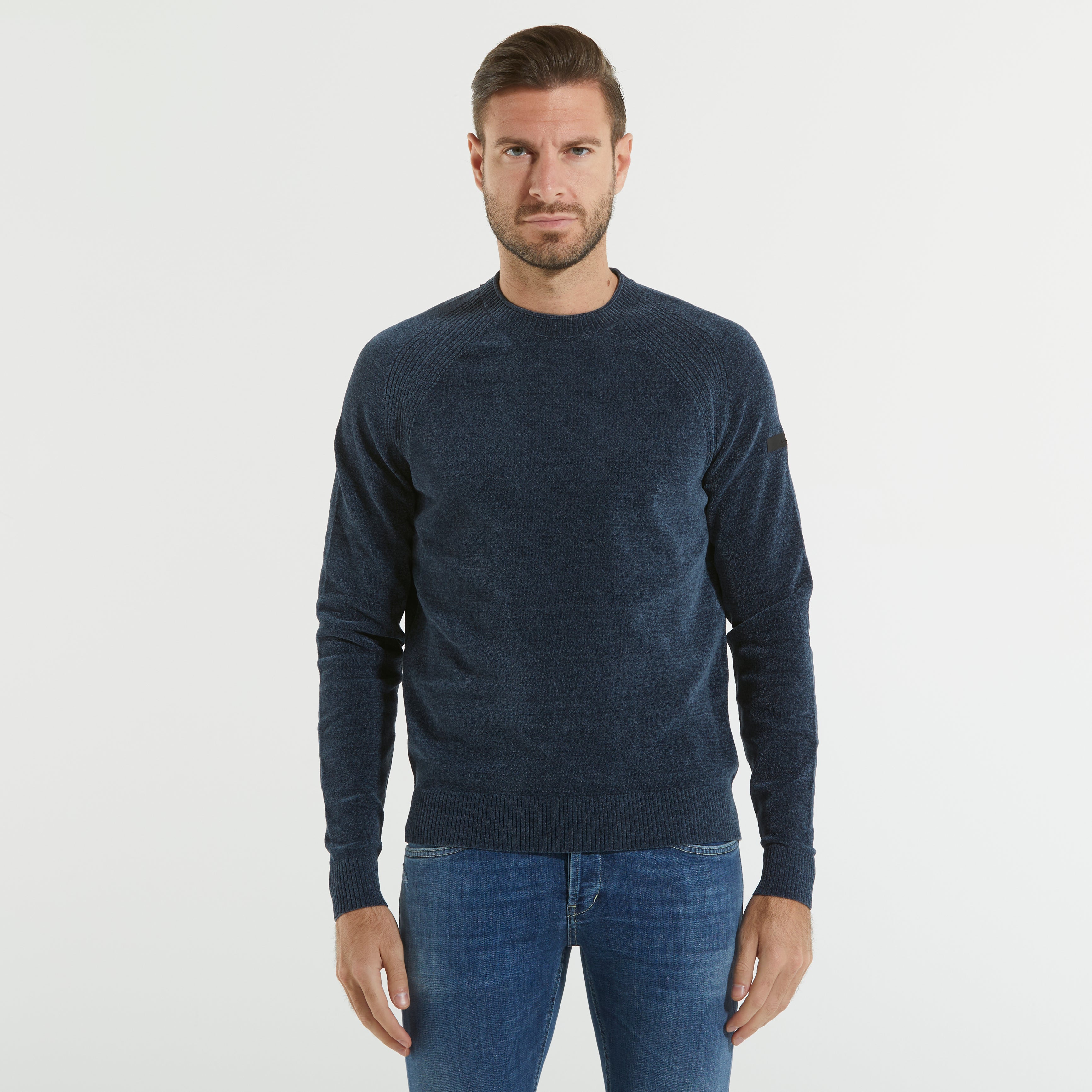 RRD maglione girocollo in velluto blu