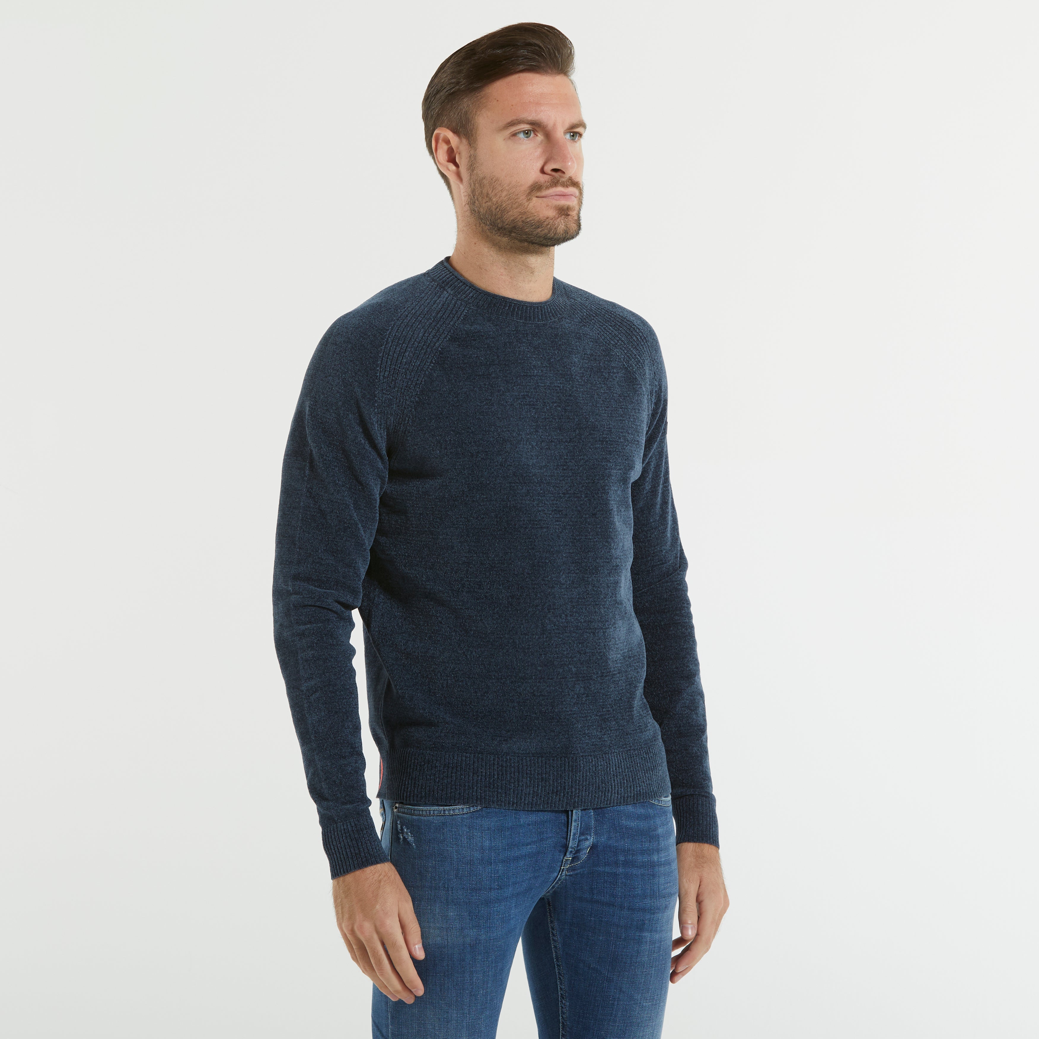 RRD maglione girocollo in velluto blu