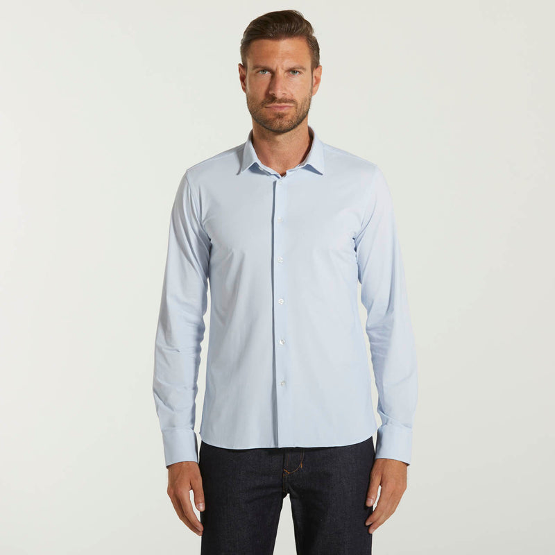 RRD camicia oxford jaquard micro pois azzurra