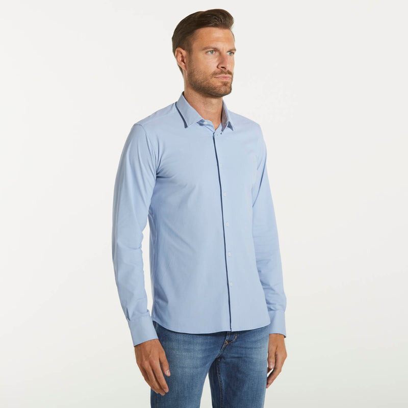 RRD camicia oxford jaquard fantasia azzurra