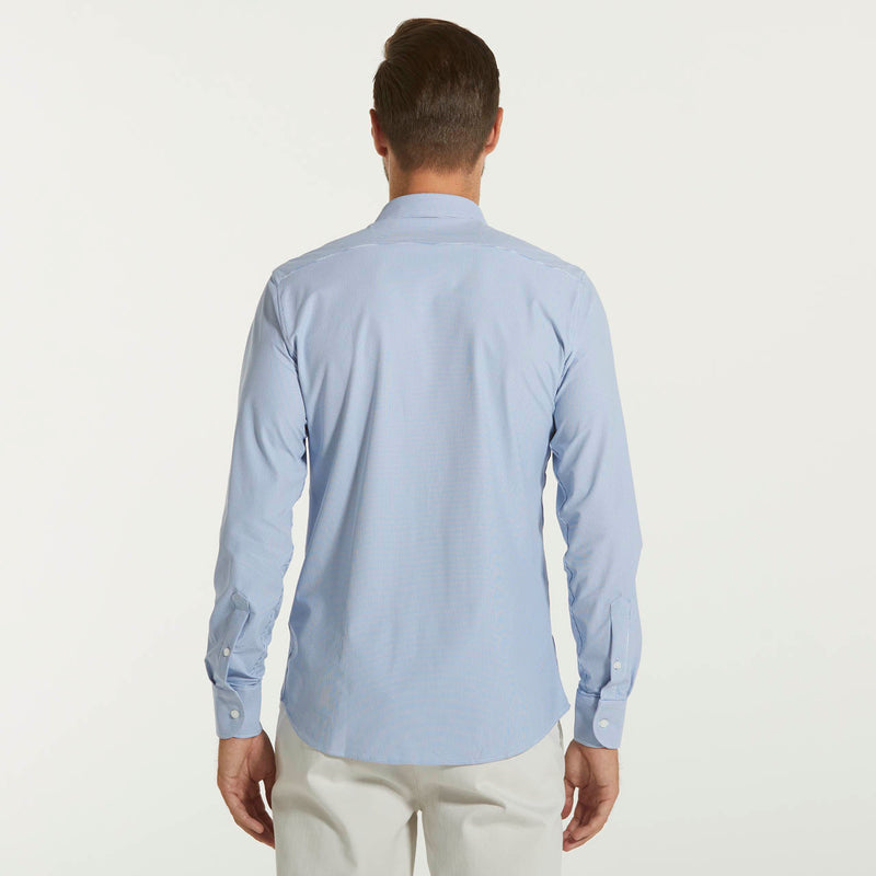 RRD camicia oxford jaquard a righe azzurra