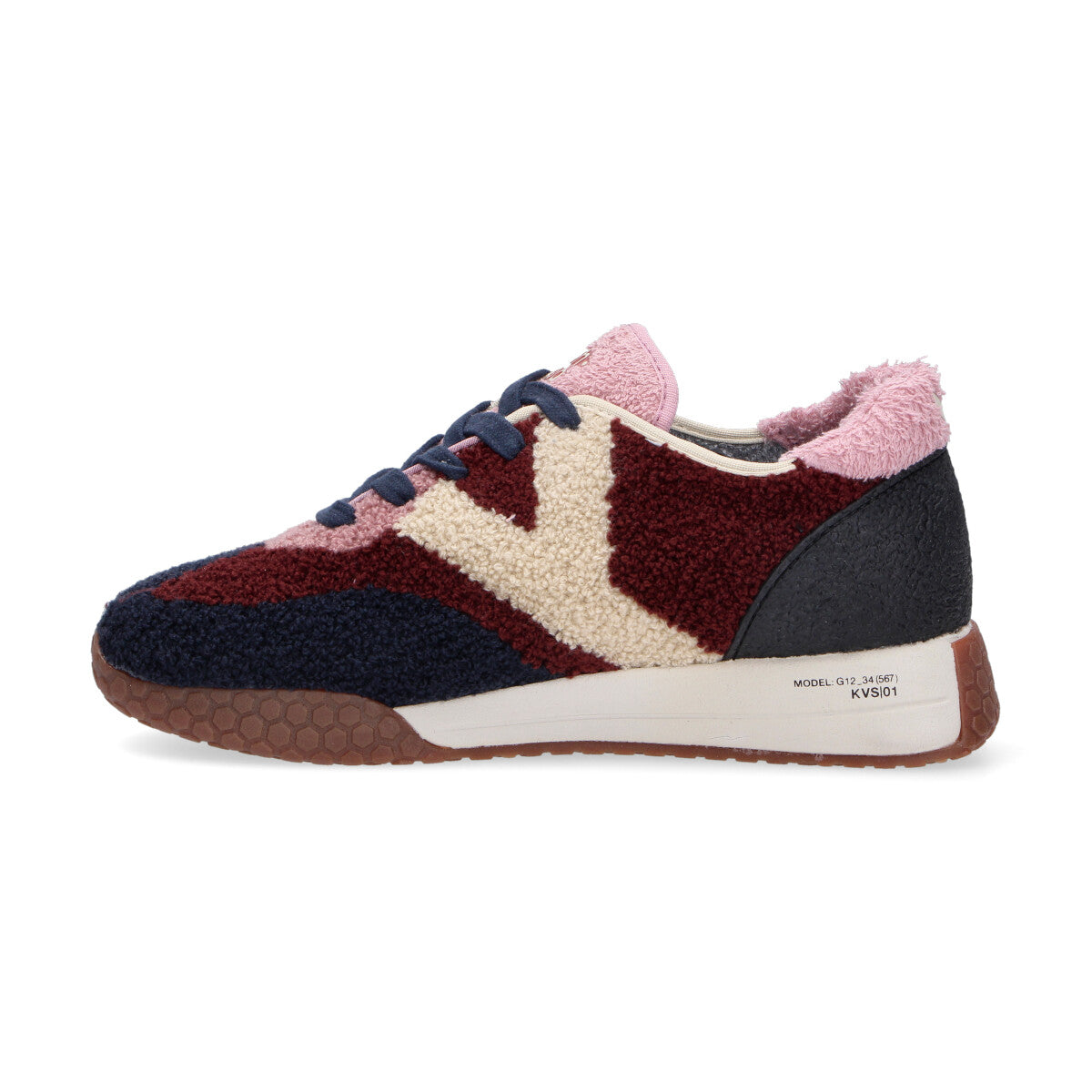 Keh-noo sneaker in spugna bordeaux rosa blu