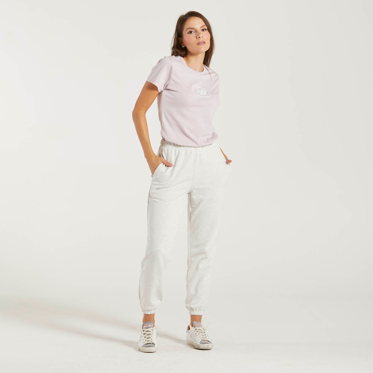 New Balance pantalone athletics remastered bianco