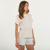 New Balance t-shirt donna logo tessuto rosa