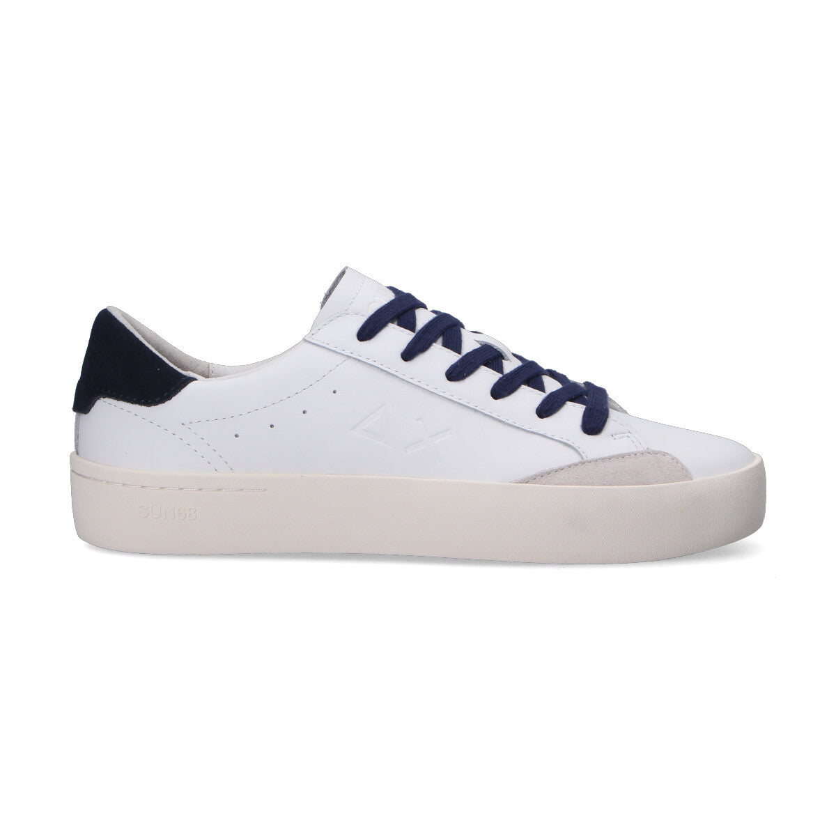 Sun68 sneaker street leather blu bianco