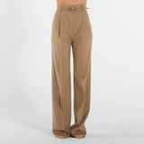 Max Mara pantalone cammello in drap di lana