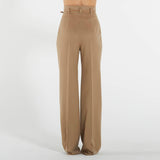 Max Mara pantalone cammello in drap di lana