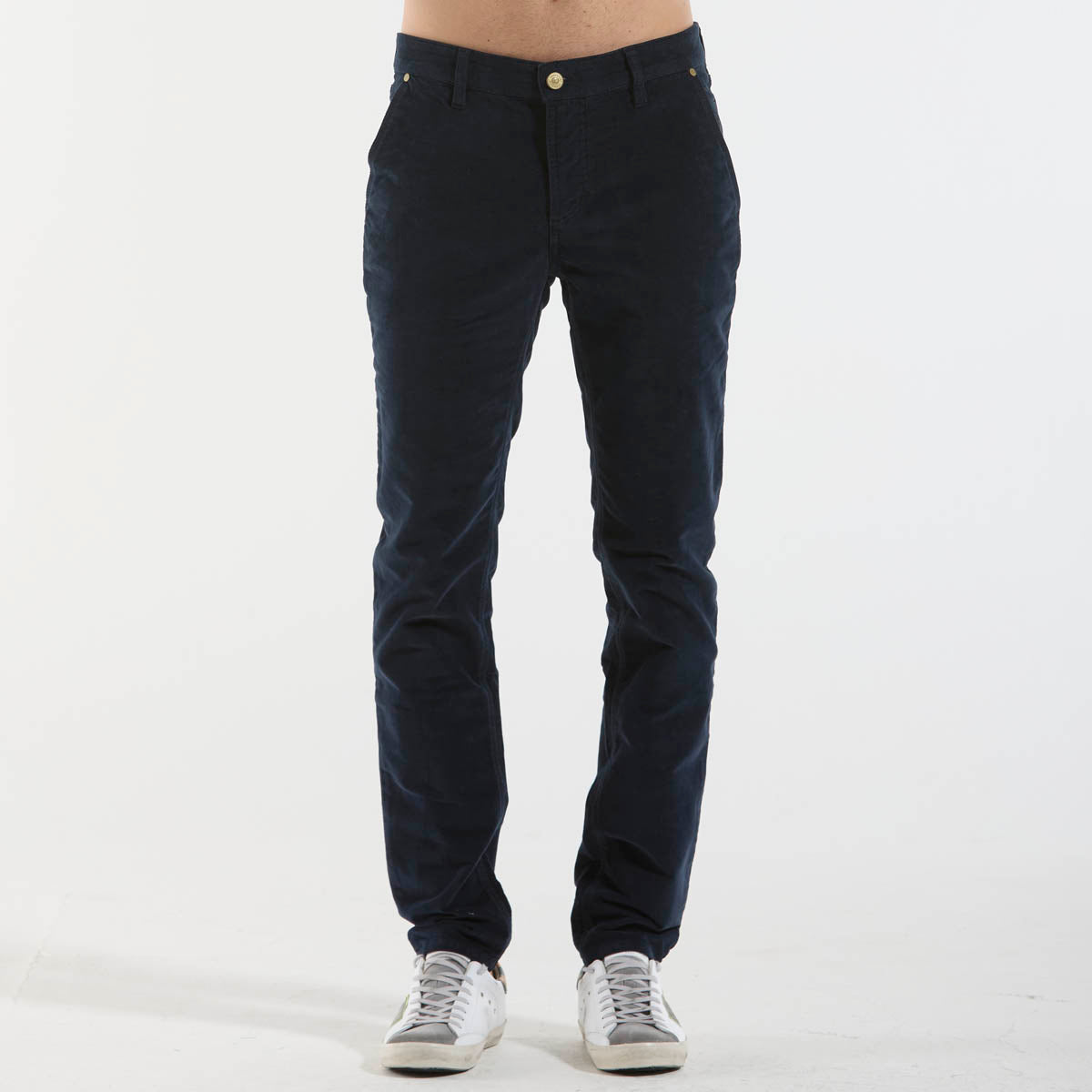 Jeckerson pantalone in velluto blu